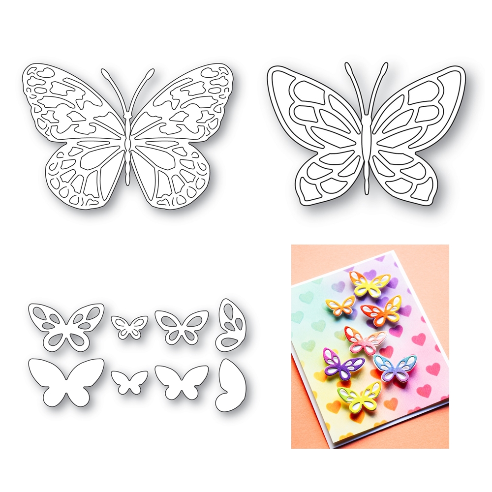 Candle Glass Supplies - Stained Glass ผีเสื้อตัดโลหะตายสําหรับ Scrapbooking ตกแต่งกรอบการ์ดหัตถกรรมไม่มีแสตมป์