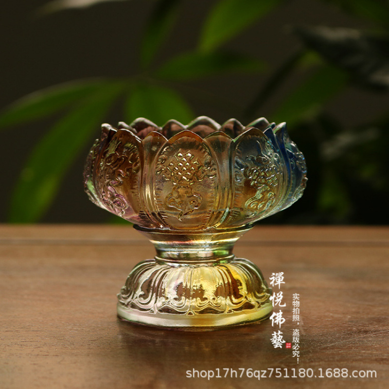 เชิงเทียนแก้วรูปดอกบัวแปดมงคล  - Candle Glass Supplies บทวิจารณ์และราคา