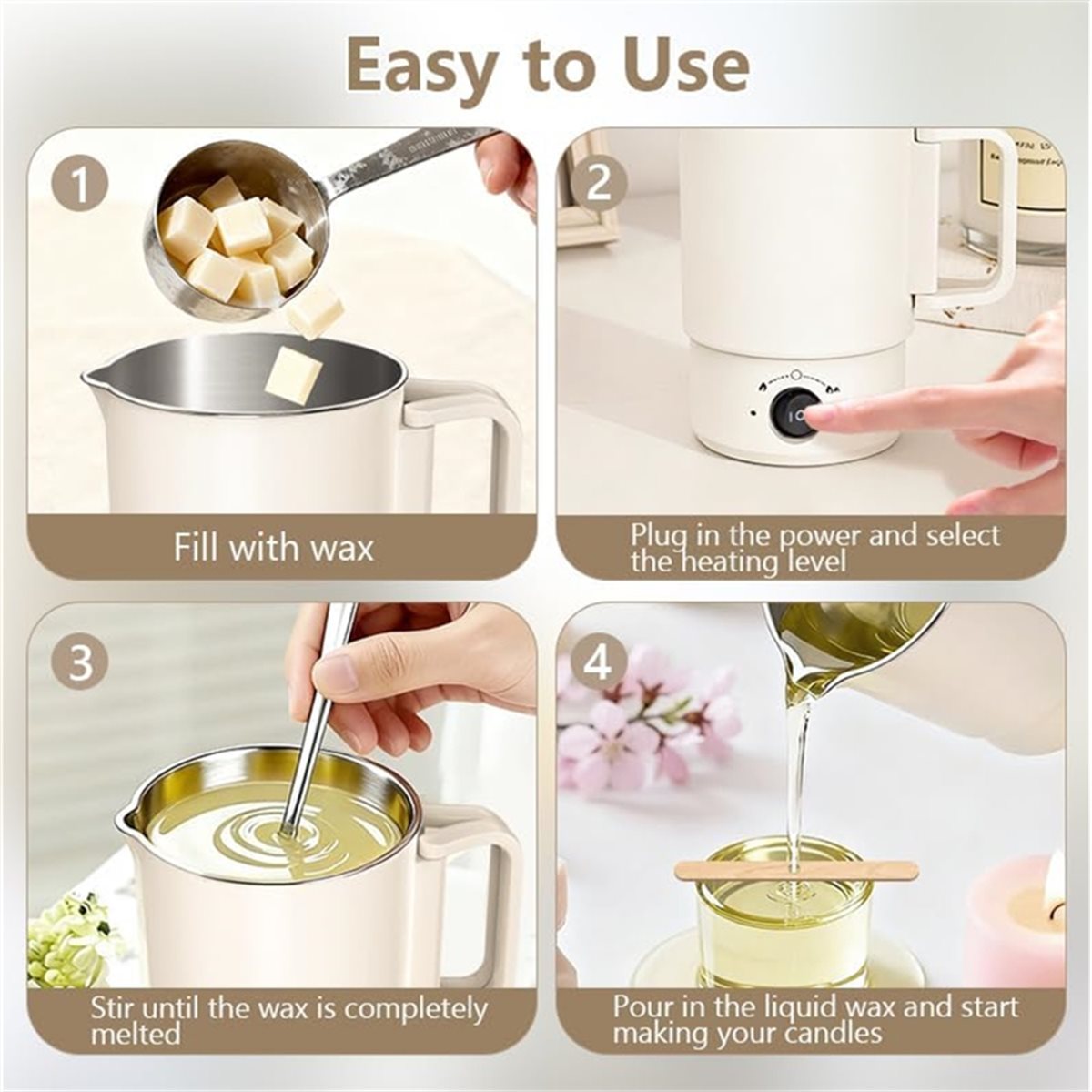 ชุดหม้อหลอมขี้ผึ้งไฟฟ้ารุ่นใหม - Candle Supplies Uk บทวิจารณ์และราคา