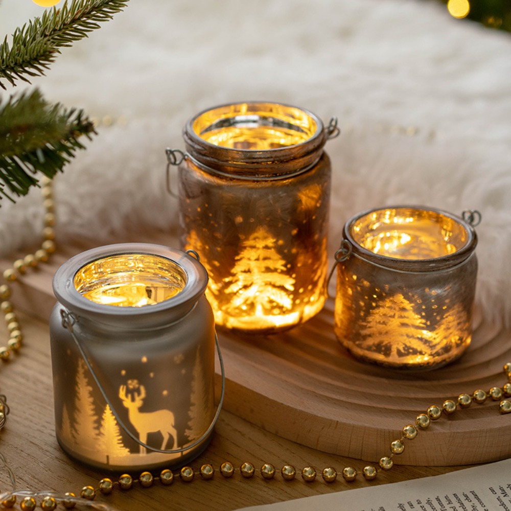 คริสต์มาสElectroplatedเชิงเทีย - Candle Glass Supplies บทวิจารณ์และราคา
