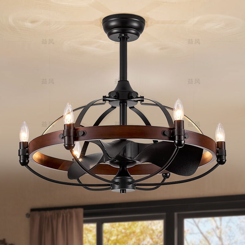 โคมไฟพัดลมเพดานสีดำสไตล์อเมริก - Candle Glass Supplies บทวิจารณ์และราคา