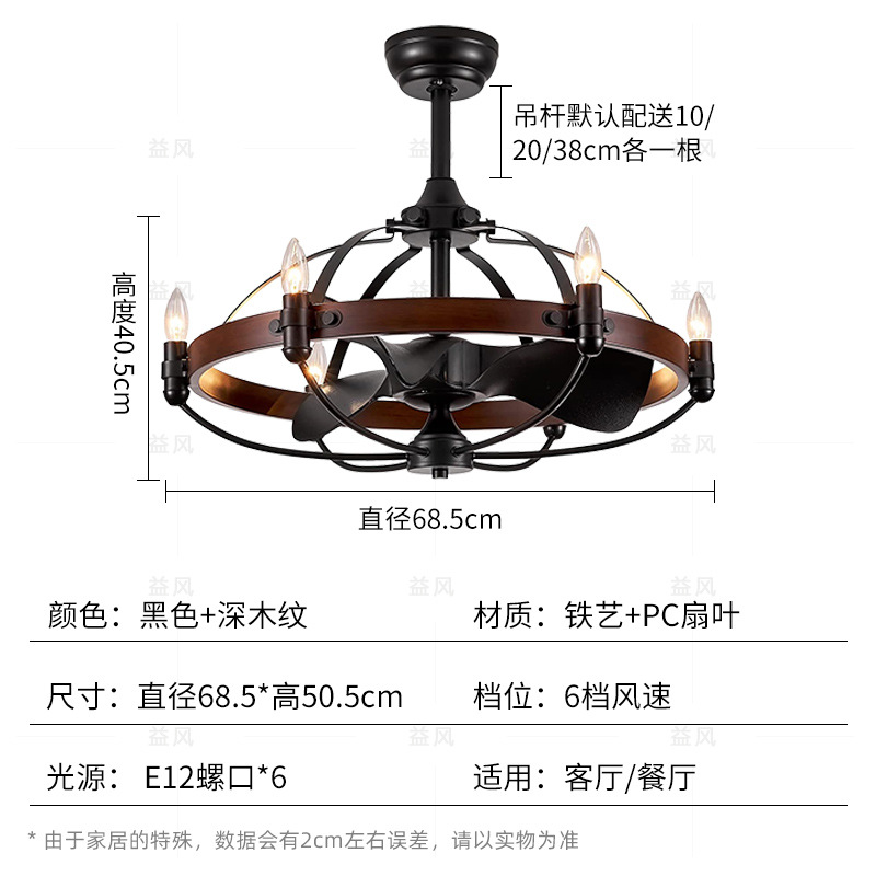 โคมไฟพัดลมเพดานสีดำสไตล์อเมริก - Candle Glass Supplies บทวิจารณ์และราคา